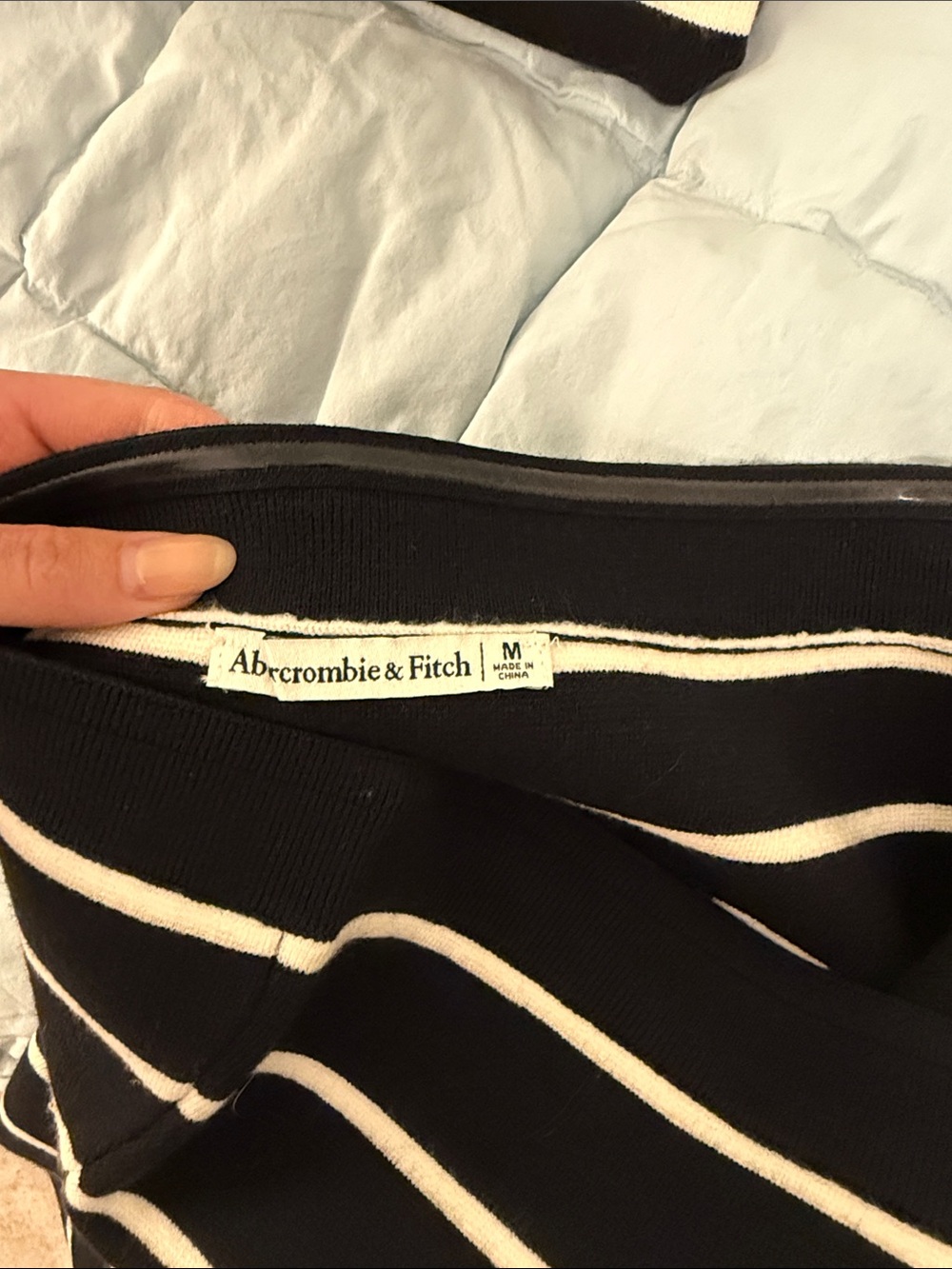 Abercrombie and Fitch Black and White Striped Tube Midi Dress - Picture 3 of 3